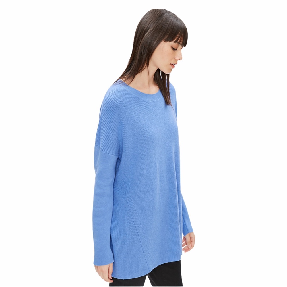 Eileen Fisher ORGANIC COTTON SILK ROUND NECK TUNIC